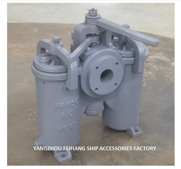 Körper-Roheisen-Filter-Edelstahl Marine Duplex Oil Strainers JIS F7208 Modell-5K-65A