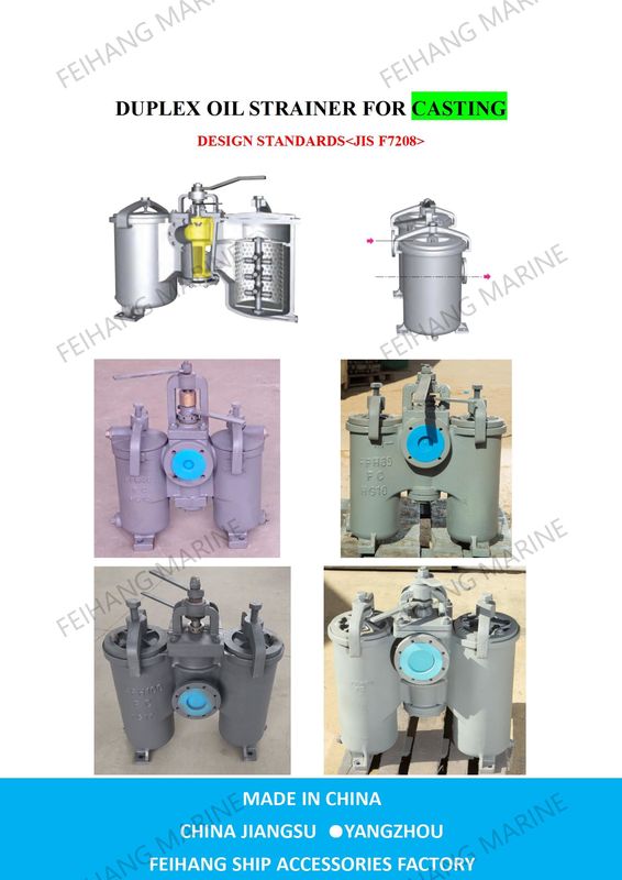Schiffbau-Duplex-Ölfilter 5A-50A JIS F7208 (Typ H), Gehäuse aus Gusseisen, Filterpatrone aus Edelstahl
