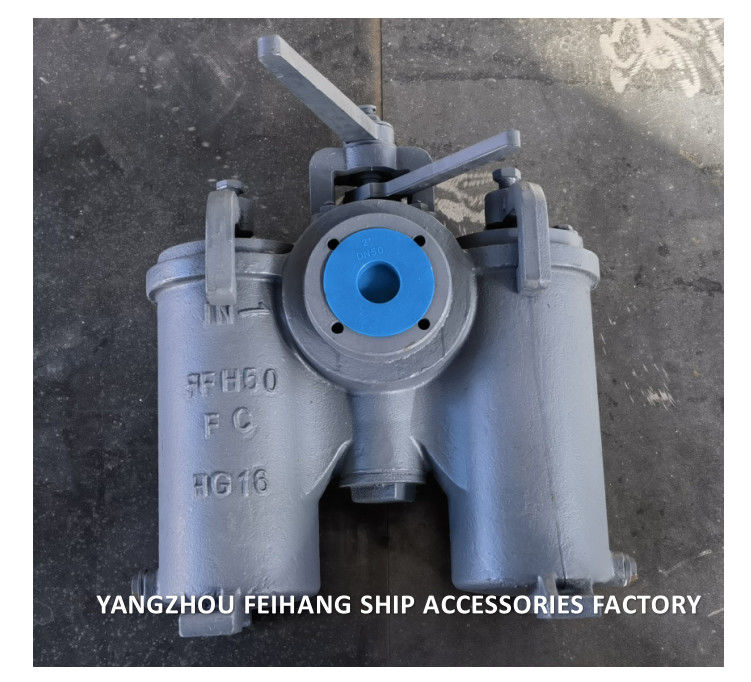 JIS 5k-100a Duplex-Wasserfilter Jis F7208 (Typ H), Gehäuse aus Gusseisen, Filterpatrone aus Edelstahl