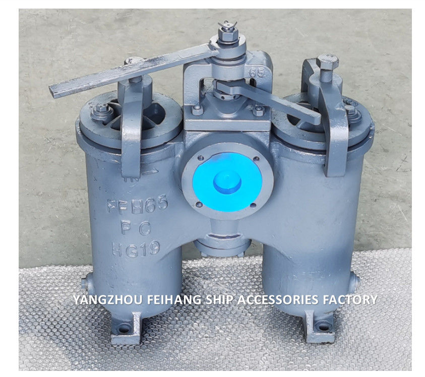 JIS 5k-100a Duplex-Wasserfilter Jis F7208 (Typ H), Gehäuse aus Gusseisen, Filterpatrone aus Edelstahl