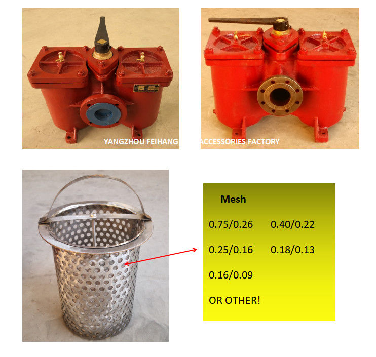 Brennölpumpen-Saugfilter-Duplex-Sieb-Modell: A80-0.75/0.26 Cb/T425-94 Körper-Roheisen-Filter rostfreies S