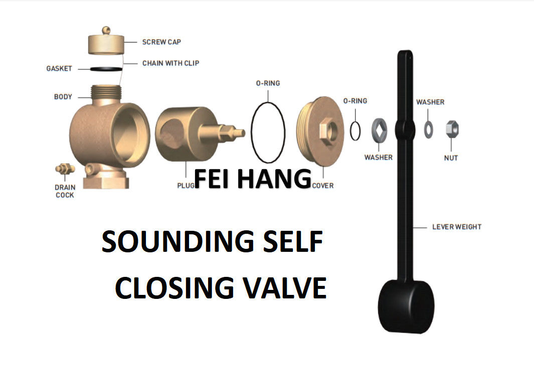 FH-65A CB/T3778-1999 Marine Anchor Chain Cabin Sounding selbstschließend Ventil-Material: Schwere Hammer-Bronzeart