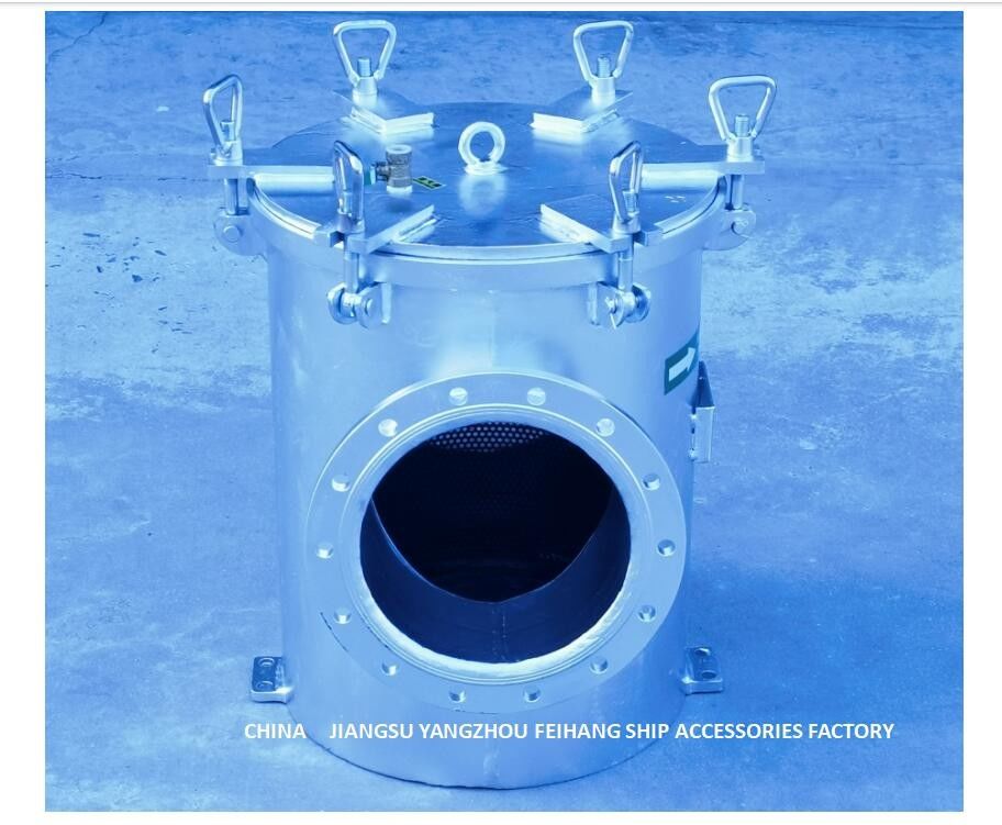 Rechtwinklige Art Meerwasser-Filter BRS250 CBM1061-81 für zusätzlichen Meerwasser-Pumpen-EinlassKohlenstoffstahl galvanisierte