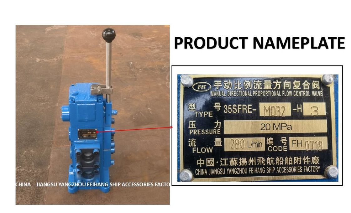 Regelventil-Hebewinde und Handkurbel-Regelventil für Schiffe 35sfre-Mo32-H3 für Hydraulik steuern Flow-280m ³ /H