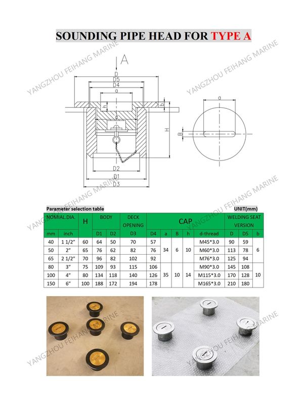 Sondierrohrkopf Typ A65 Cb/T3778 Injektionskopf Kopfkörper aus Gusseisen, Kappe aus Messing