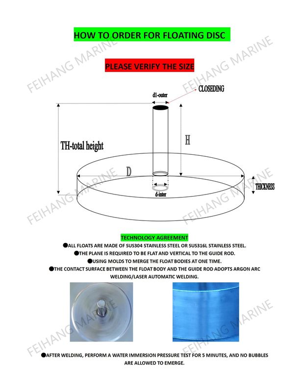CHINA Edelstahl FLOAT DISC FÜR AIR VENT KOPF FLOATER & FLOAT PLAT FÜR AIR PIPE Kopf