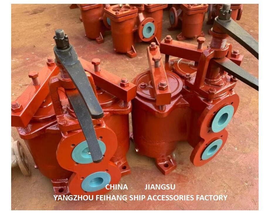 CHINA MARINE DUPLEX OIL STRAINER ((U-TYPE) 5K-50A & DUPLEX OIL STRAINES 5K-50A CBM1132-82 Die Ausrüstung ist mit einem Doppelölstrainer ausgestattet.