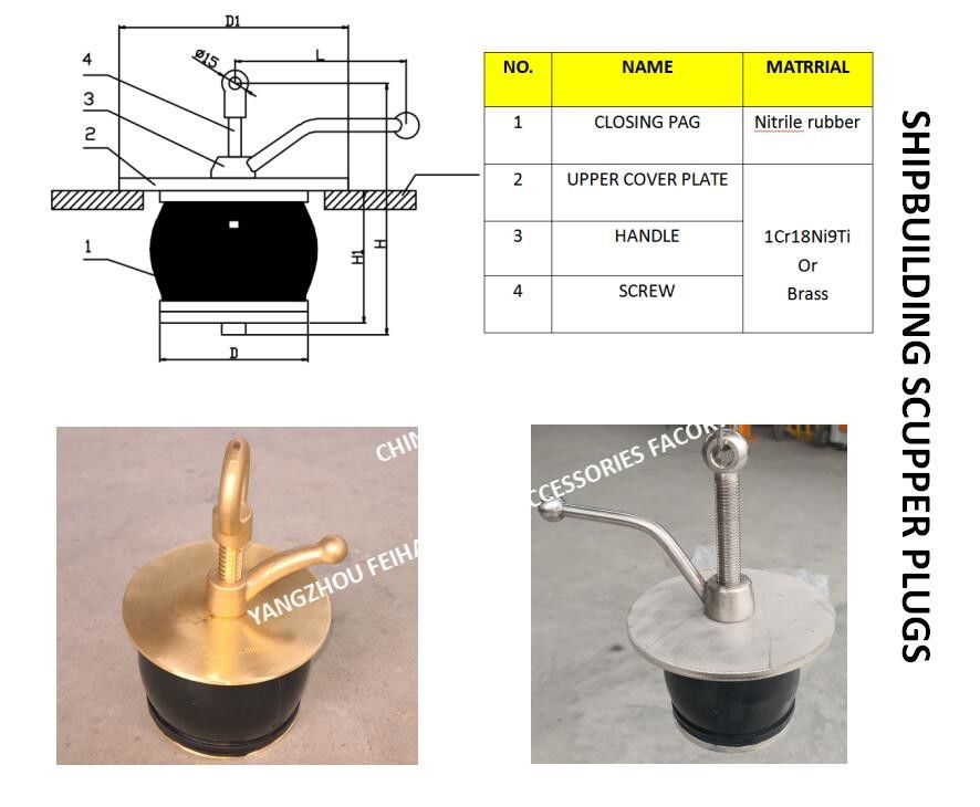IMPA232486 50N-125 DECK SCUPPER PLUG, GUTTER PLUG-YANGZHO FEIHANG Schiffszubehör