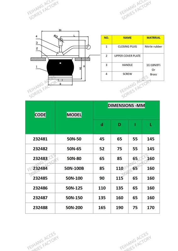IMPA232481 50N-50 DECK SCUPPER PLUG, GUTTER PLUG-YANGZHO FEIHANG Schiffszubehör