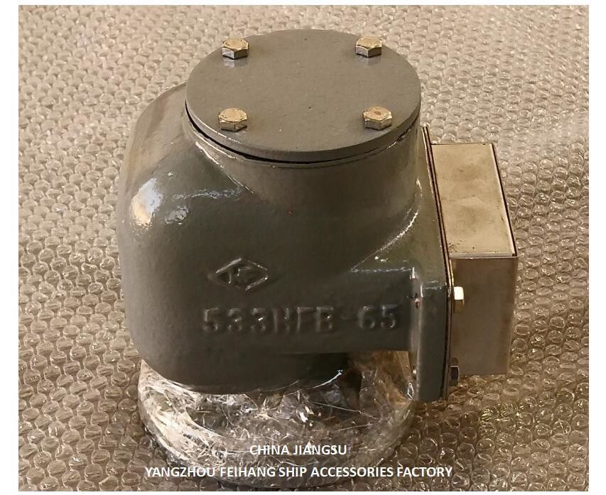 Gusseisenflansche Luftlüftkopf und Luftrohrkopf für Ballastbehälter Modell:533HFB-65A mit SUS 316l schwimmender Scheibe