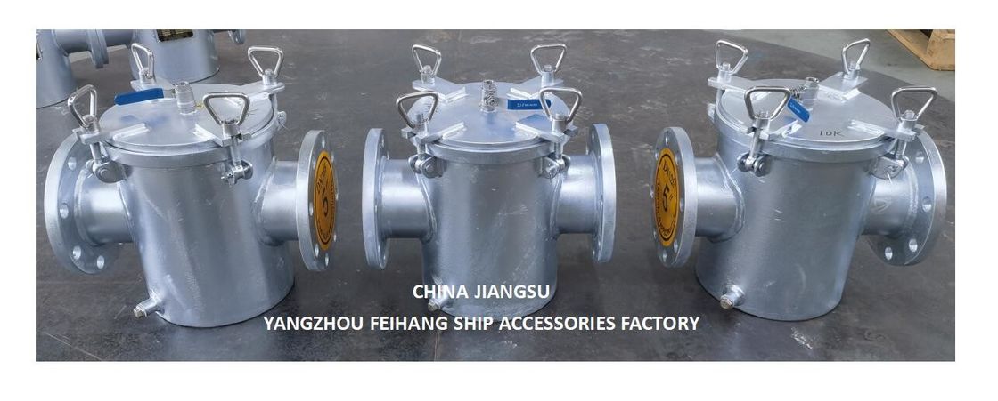 Korb Seewasserstrainer für die Hauptsäule der Seewasserpumpe Modell AS125 CBM1061 Körper galvanisiert, Bildschirm Edelstahl