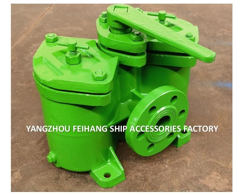 Marine Duplex Ölfilter AS25-0.40/0.22 Cb/T425-94 Gerade Typ Gusseisenkörper mit Filterelement, RF Flansche.