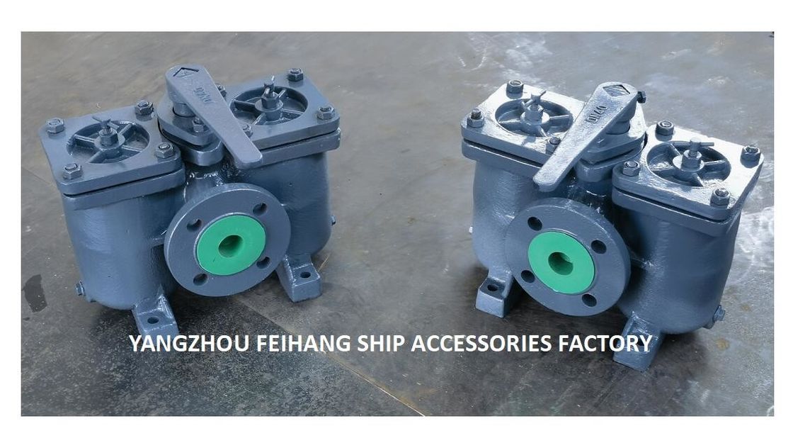Schiffbau-Duplex-Ölfilter Doppelölfilter AS16040 CB/T425-94 Körper aus geradlinigem Gusseisen mit Filterelement