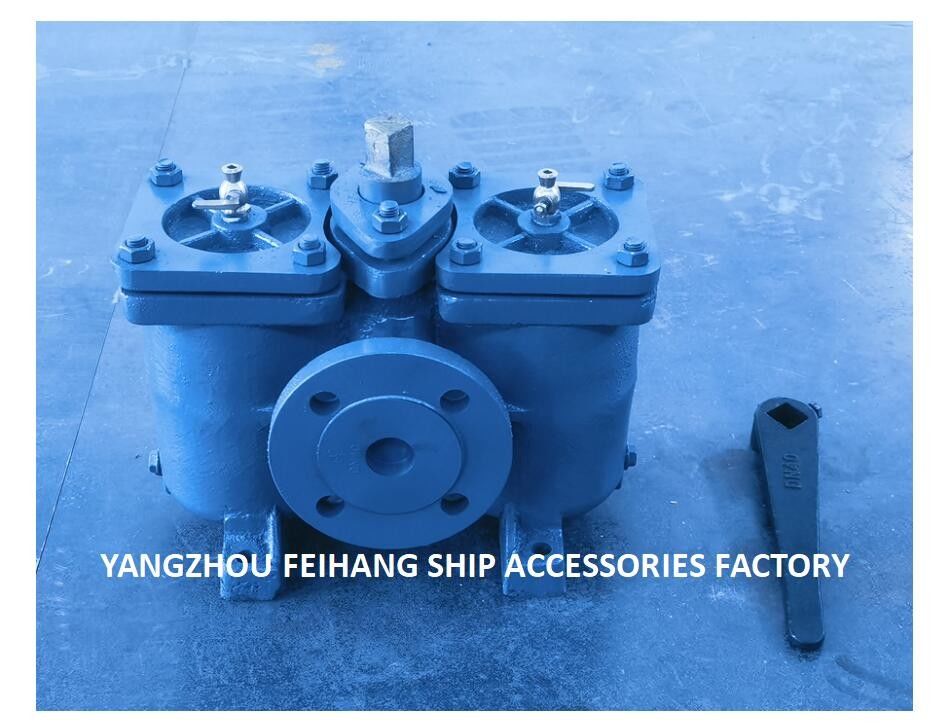 Schiffbau-Duplex-Ölfilter Doppelölfilter AS16040 CB/T425-94 Körper aus geradlinigem Gusseisen mit Filterelement