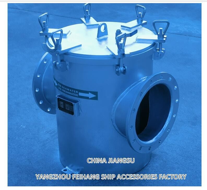 Marine Grobwasserfilter Modell AS250 CB/T497 Kohlenstoffstahl galvanisierter Körper, Filterpatrone aus Edelstahl, Mesh-8mm