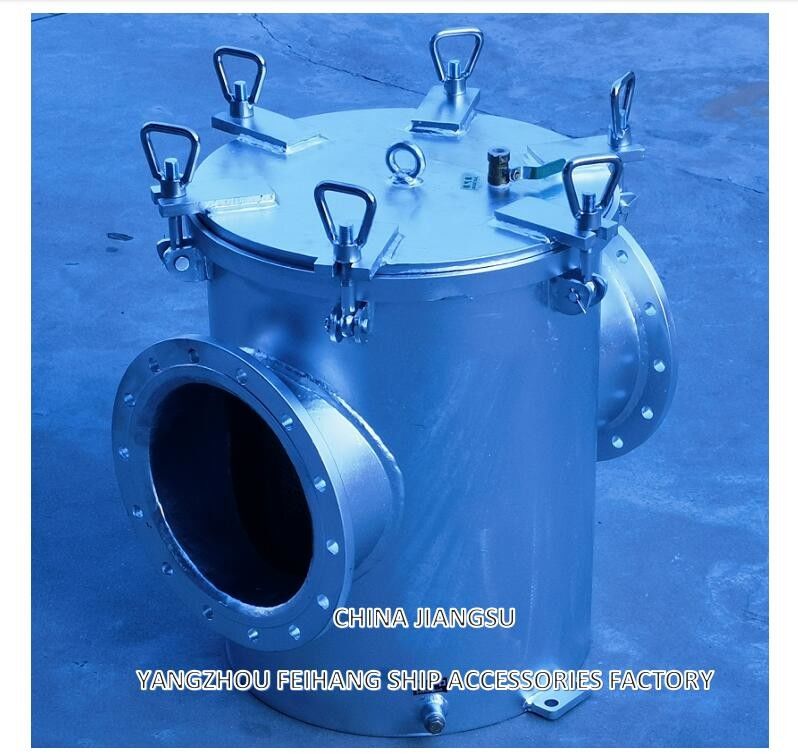 Marine Grobwasserfilter Modell AS250 CB/T497 Kohlenstoffstahl galvanisierter Körper, Filterpatrone aus Edelstahl, Mesh-8mm