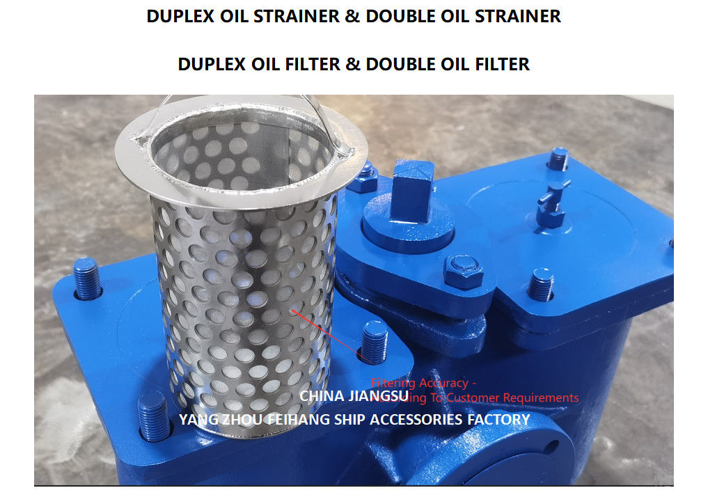 Niederdruck-Duplex-Ölstrainer-Modell AS65 CB/T425 aus Gusseisen mit Filterpatrone aus Edelstahl