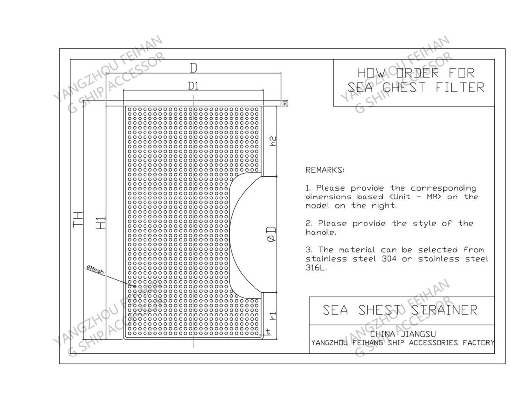 SEA CHESTS FILTER & SEA CHEST STRENERS für Meerwasserstrainer, Körper aus Edelstahl.