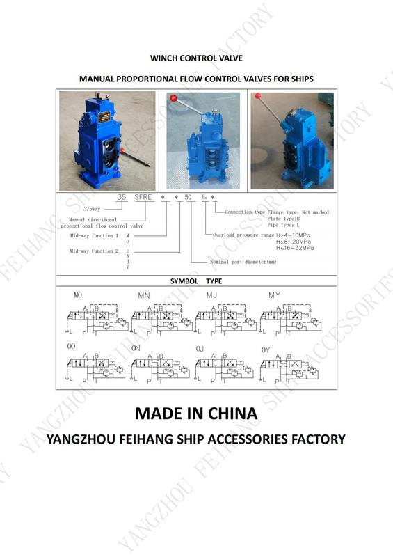 Produktcharakteristiken für 35SFRE WINCH CONTROL VALVE und Marine Manual Proportional Flow Direction Compound Valve 35SFRE-MO25