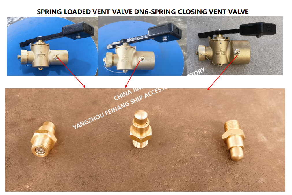 DN6 Spring Loaded Vent Valve with Thread M13 Connection Compliant with CB/T3778-1999 Standard