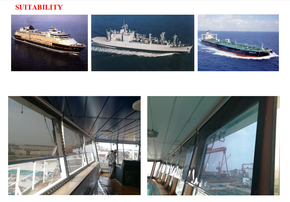 Marine  Solar Blind Roller Type   & Marine Sunshade Sunscreens Roller Blind With Cassette Box- For Navigation Bridge Windows