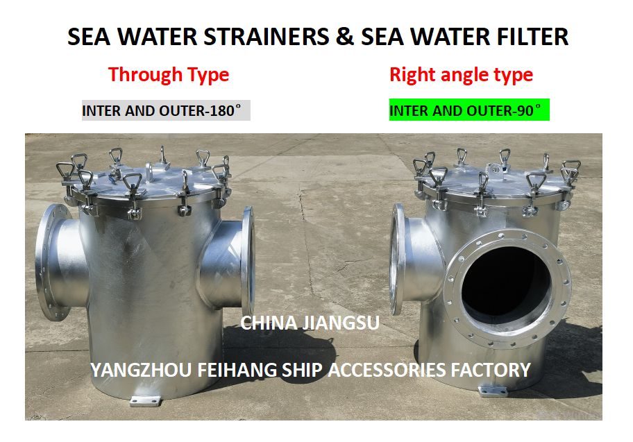 FH- AS300 CB/T497 Marine sea water Strainers -  Marine sea water filter - Marine Coarse water filter AS300 CB/T497-1994 Body - Hot dip galvanized Filter cartridge - Stainless steel